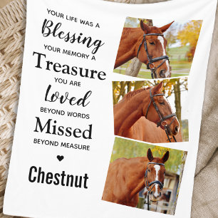 Remembrance Personalized Memorial 3 Photo Collage Fleece Blanket