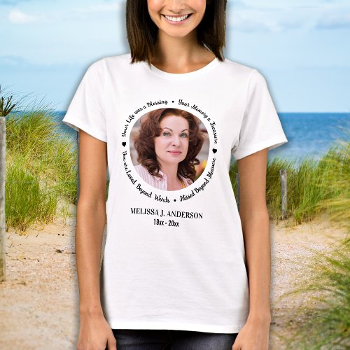 Remembrance Personalized Modern Picture Memorial T_Shirt