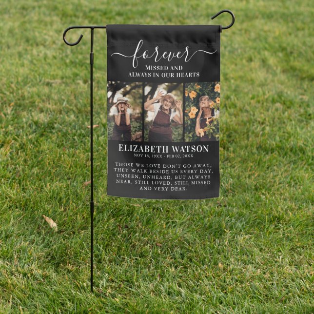 Remembrance Photo Collage | Forever in Our Hearts Garden Flag (In SItu)