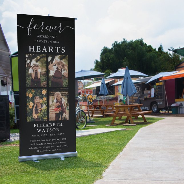Remembrance Photo Collage | Forever in Our Hearts Retractable Banner (Creator Uploaded)