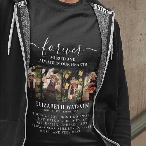 Remembrance Photo Collage  Forever in Our Hearts T_Shirt