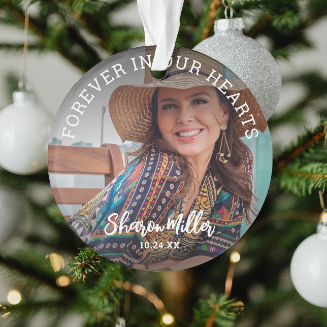 Remembrance Photo 'Forever In Our Hearts Christmas Ornament (Creator Uploaded)