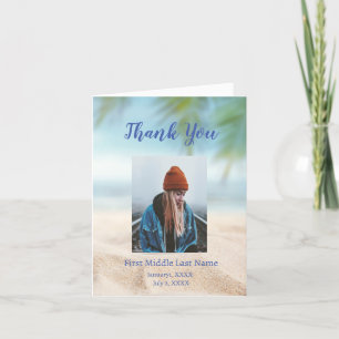 Remembrance Pocket Beach Ocean Sea Lake Letterpress Thank You Card