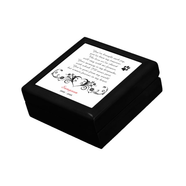 Remembrance Poem Custom Pet Memorial Keepsake Box (Side)