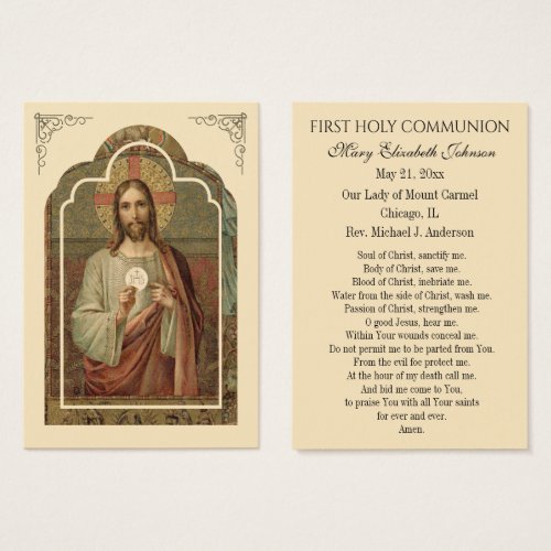 Remembrance Prayer Card for First Holy Communion