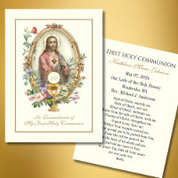 Remembrance Prayer Card for First Holy Communion