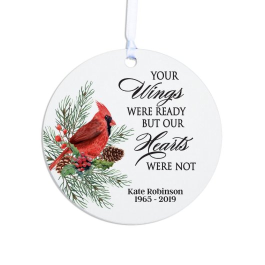 Remembrance Quote Memorial Christmas Ornament (Front)