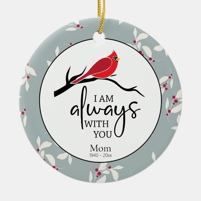 Remembrance Quote Photo Memorial Christmas  Ceramic Ornament (Front)