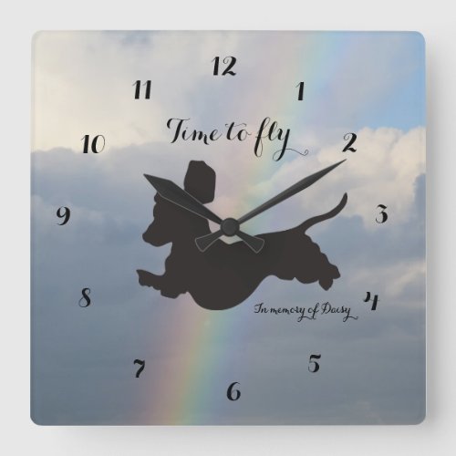 Remembrance Rainbow Dachshund Wall Clock