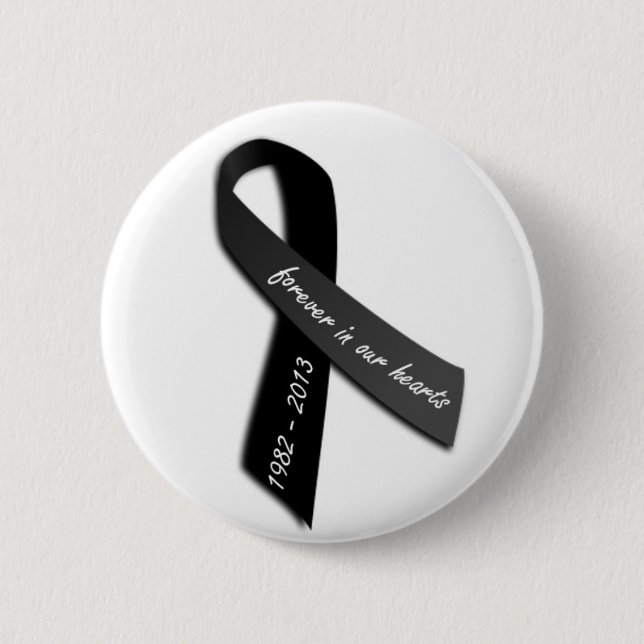 Remembrance Ribbon Pinback Button (Front)