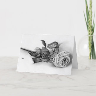 Remembrance Rose Drawing Card
