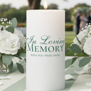 Remembrance Sage Green In Loving Memory Wedding Pillar Candle