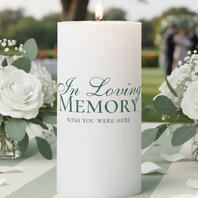 Remembrance Sage Green In Loving Memory Wedding Pillar Candle (Remembrance Sage Green In Loving Memory Wedding Pillar Candle)