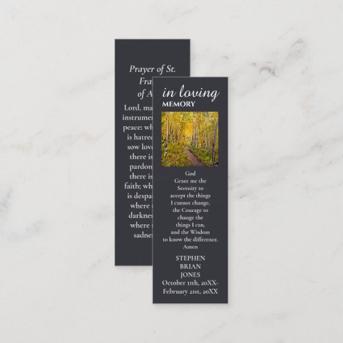 Remembrance Sympathy Funeral Painting Prayer Card