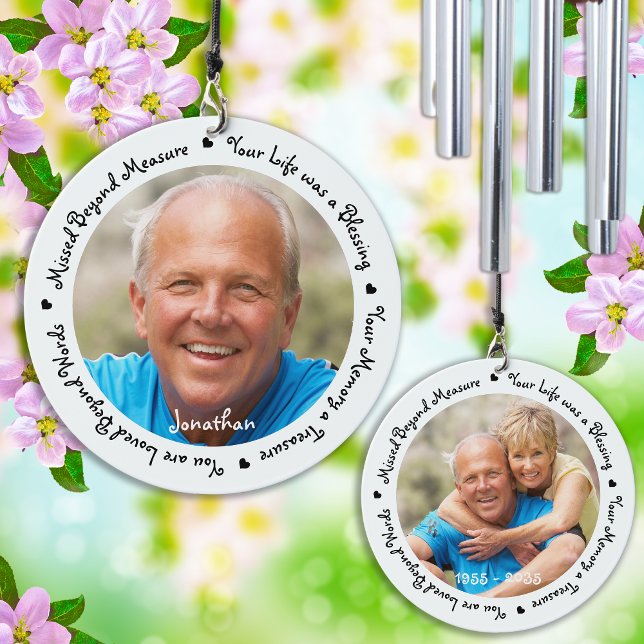 Remembrance Sympathy Gift Keepsake Memorial Photo Wind Chime (Creator Uploaded)