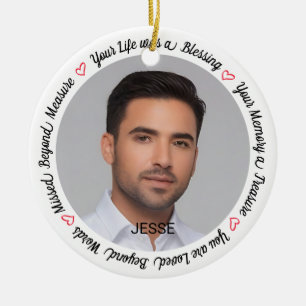 Remembrance Sympathy Keepsake Memorial Photo Ceramic Ornament