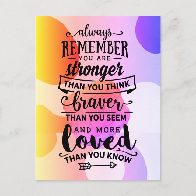 Rememer, You are stronger Holiday Postcard (Front)