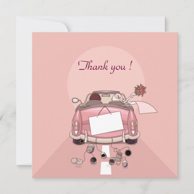 remerciement wedding car thank you card (Front)