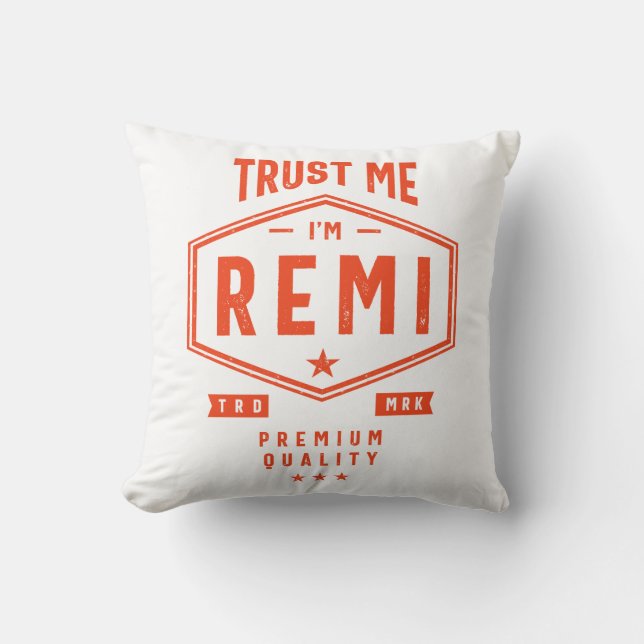 Remi Personalized Name Birthday Gift Throw Pillow (Front)