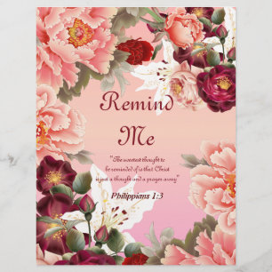 Remind Me Poem Personalized Paper
