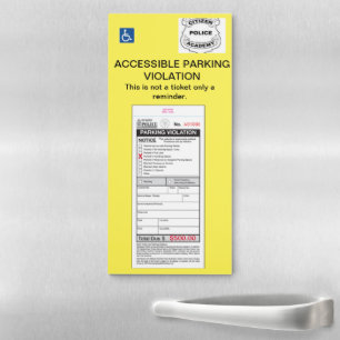 REMINDER ACCESSIBLE PARKING VIOLATION FINE MAGNETIC NOTEPAD