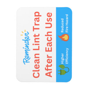 Reminder: Clean Lint Trap 3" x 4" Flexible Magnet