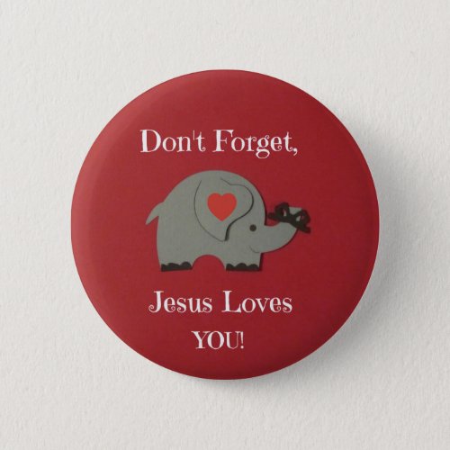 Reminder for children that Jesus loves them Button