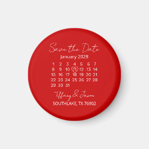 Reminder for Wedding Day Red and White  Magnet