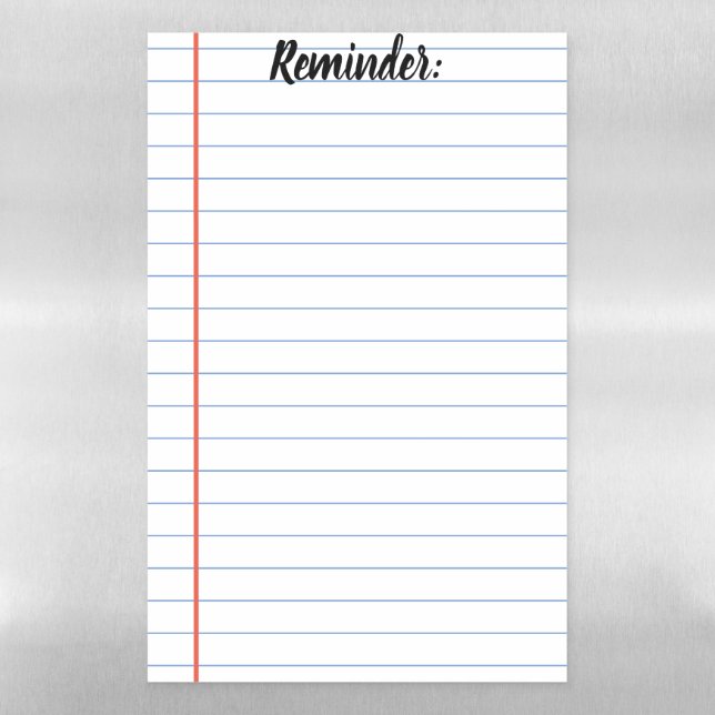 Reminder Magnetic Dry Erase Sheet (Vertical)