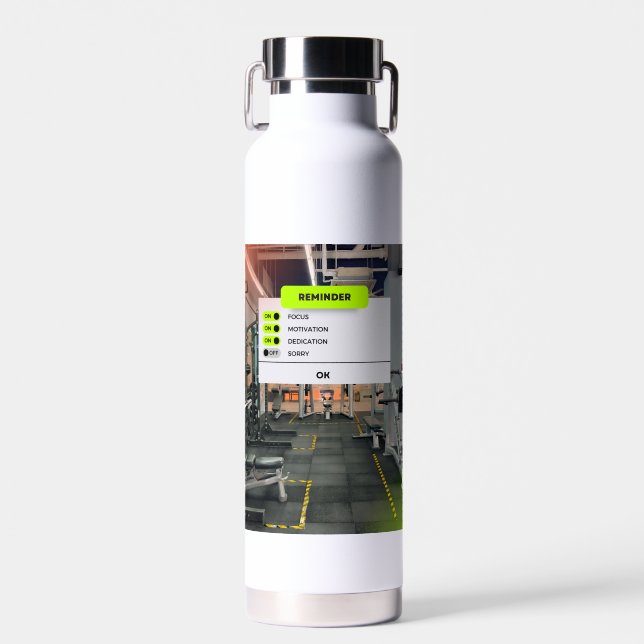 Reminder Motivation  Square Water Bottle (Front)