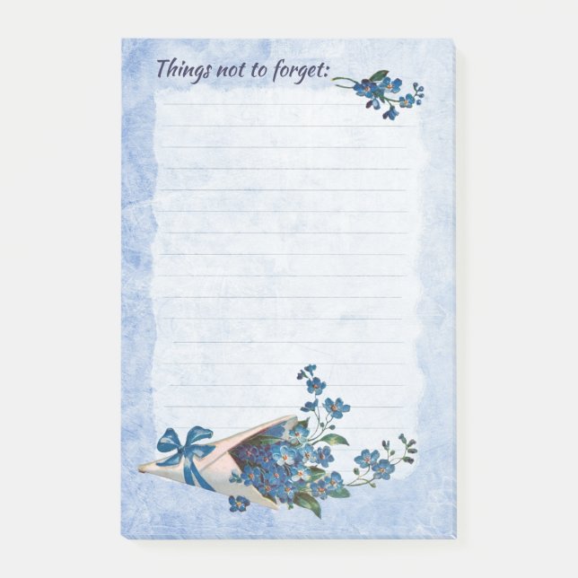 Reminder Notes with Forget-me-not Flowers (Front)