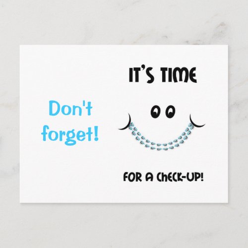 Reminder Orthodontic Appointment Braces Postcard