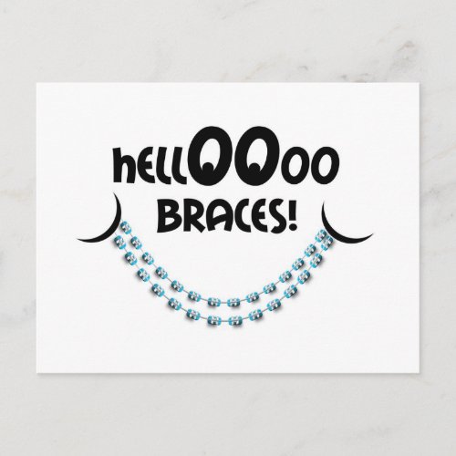 Reminder Orthodontic Appointment Hello Braces Blue Postcard