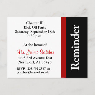 Reminder Post card5 Invitation Postcard