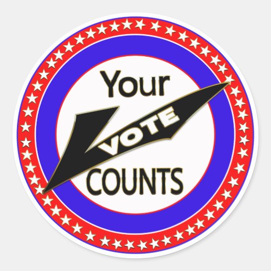 Reminder to Vote at Elections USA Roundn Stickers | Zazzle.com