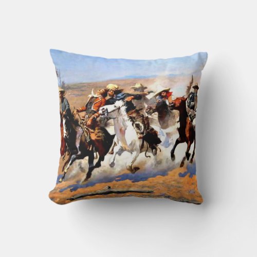 Remington _ A Dash for the Timber Throw Pillow