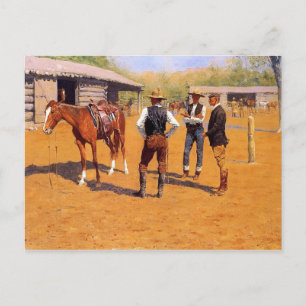 Remington - Buying Polo Ponies in the West Postcard