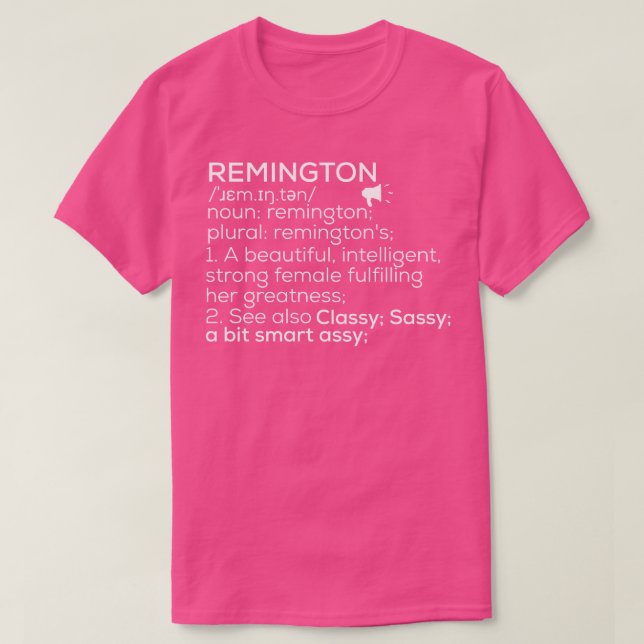 Remington Name Remington Definition Remington Fema T-Shirt (Design Front)