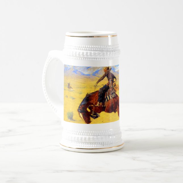 Remington Old West Horse and Cowboy Beer Stein (Front Left)