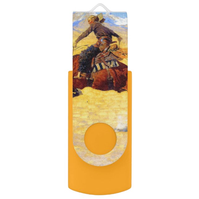 Remington Old West Horse and Cowboy Flash Drive (Front Vertical)