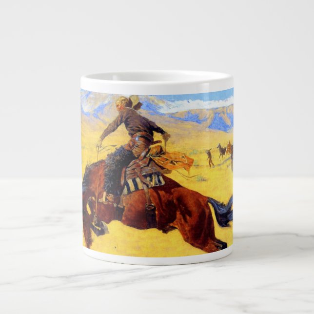 Remington Old West Horse and Cowboy Giant Coffee Mug (Front)