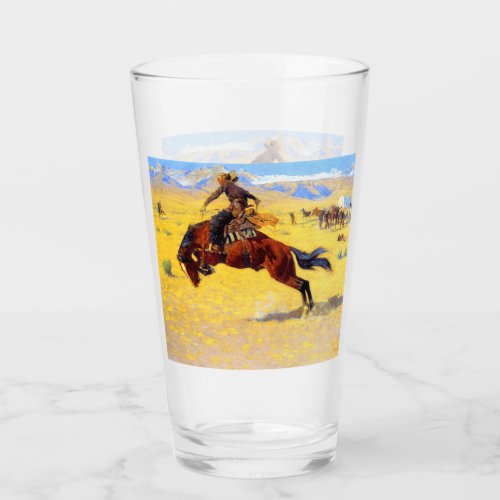 Remington Old West Horse and Cowboy Glass