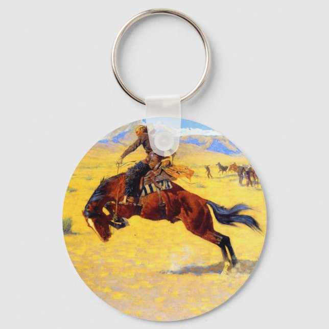 Remington Old West Horse and Cowboy Keychain (Front)
