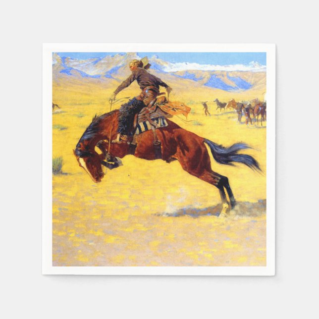 Remington Old West Horse and Cowboy Napkins (Front)