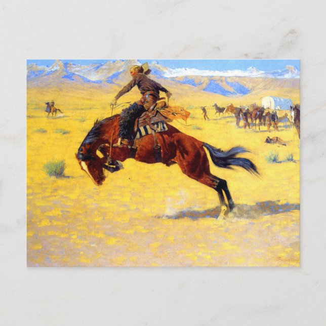 Remington Old West Horse and Cowboy Postcard (Front)