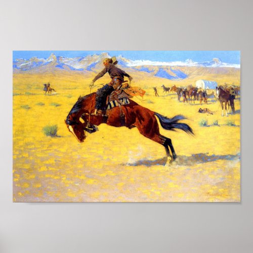 Remington Old West Horse and Cowboy Poster