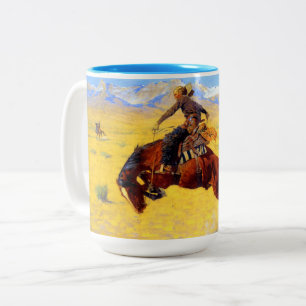 Remington Old West Horse and Cowboy Two-Tone Coffee Mug