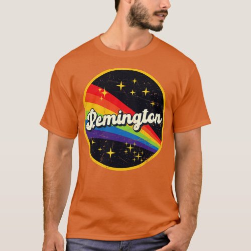 Remington Rainbow In Space Vintage GrungeStyle T_Shirt