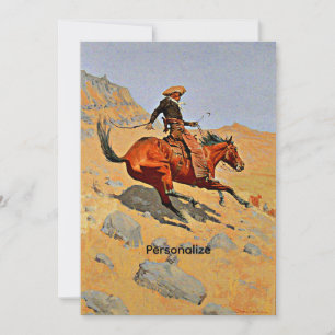 Remington - The Cowboy, Personalize Holiday Card