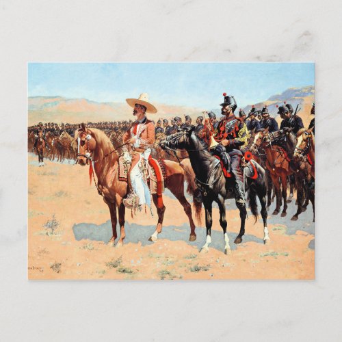 Remington _ The Mexican Major fine art painting Postcard